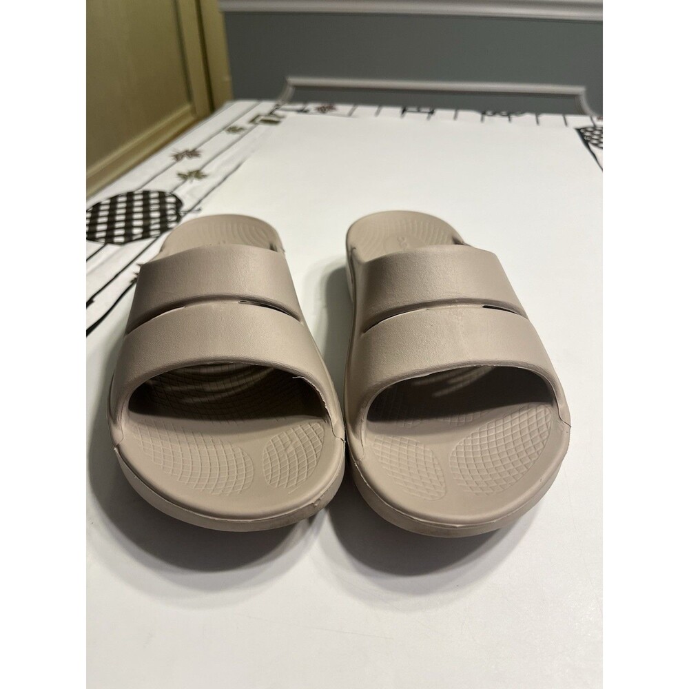 oofos OOAHH Slide Sport Recovery Nomad (tan) Sandal Shoes Unisex 9 (W) 7 (M)